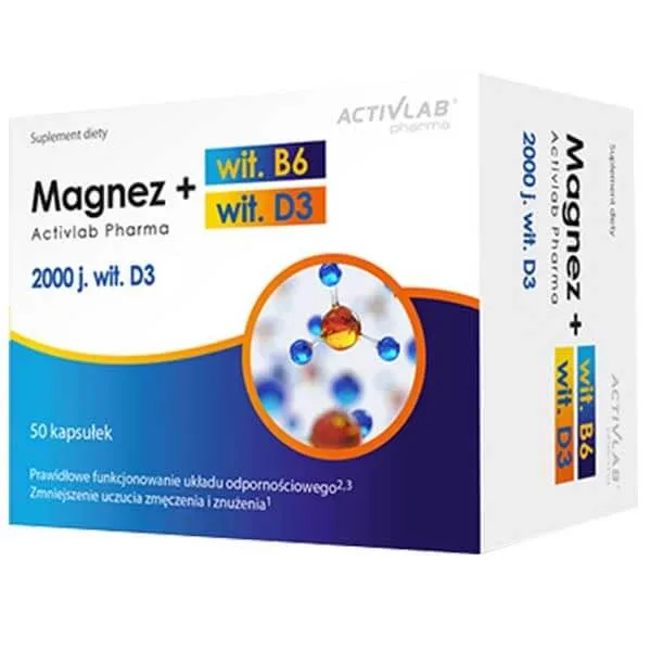 Activlab Pharma Magnesium B6 + D3, 50 capsule — preț și oferte