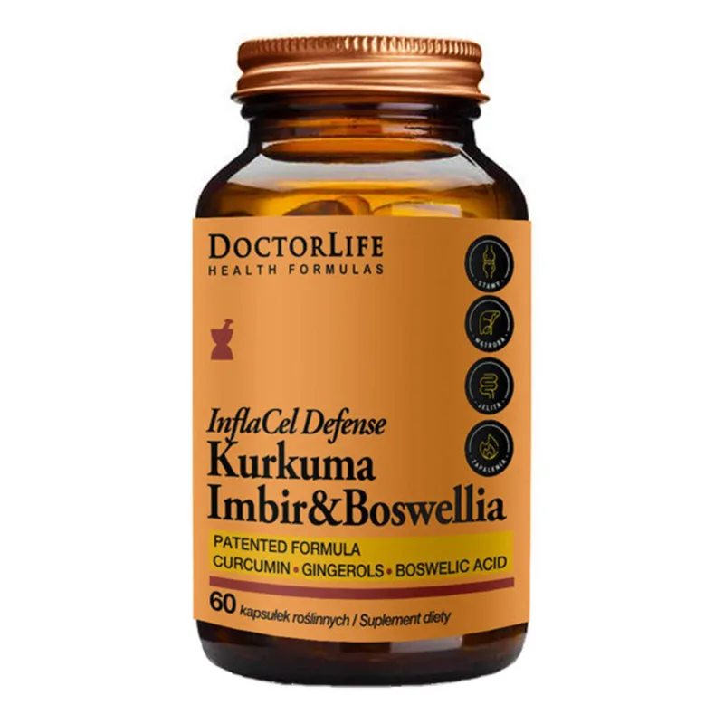 Doctor Life InflaCell Defense Turmeric Ginger & Boswellia, 60 de capsule vegetariene — preț și oferte