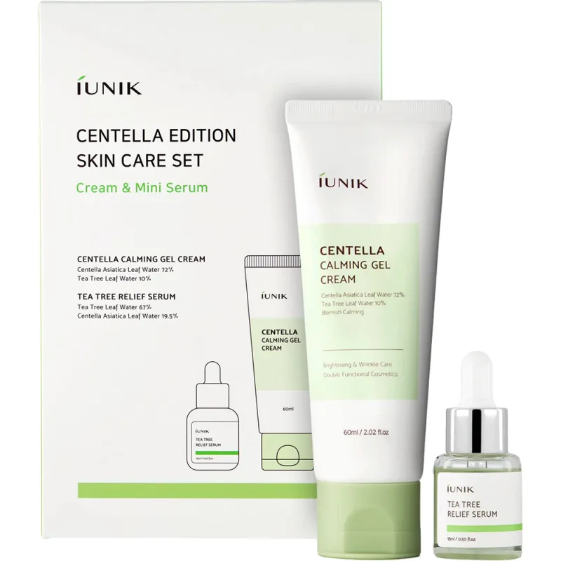 Centella Gel-crema calmanta, 60ml + Ser Tea Tree, 15m, Iunik — preț și oferte
