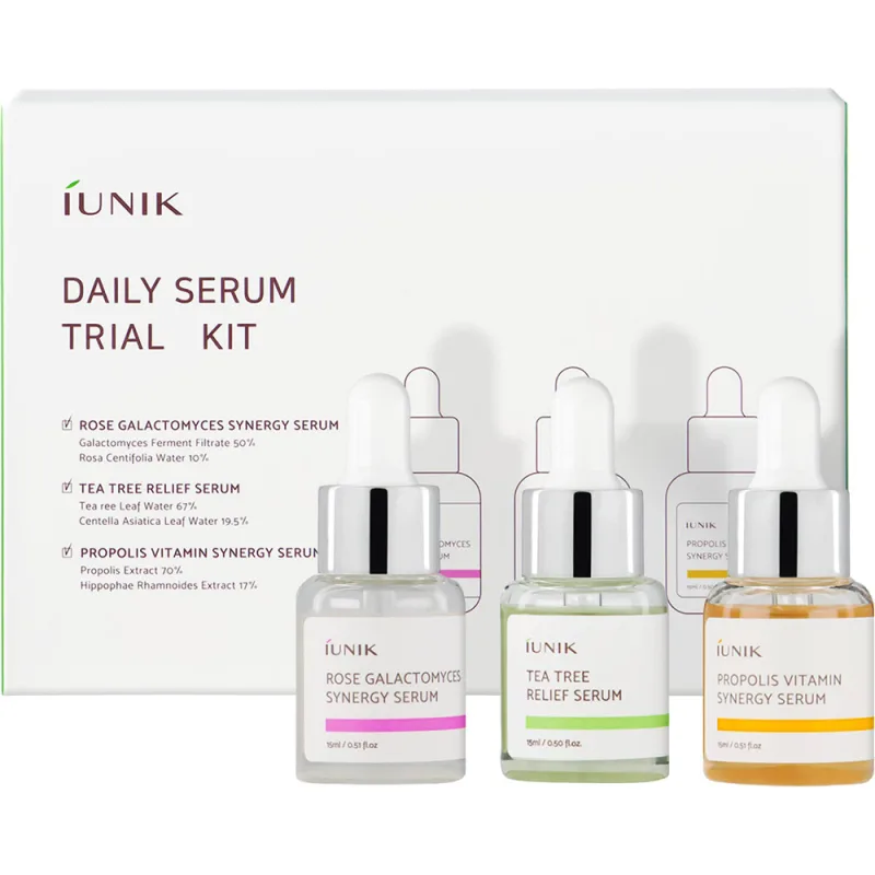 Kit Serum Rose Galactomyces, Tea Tree, Propolis, 15ml, Iunik — preț și oferte
