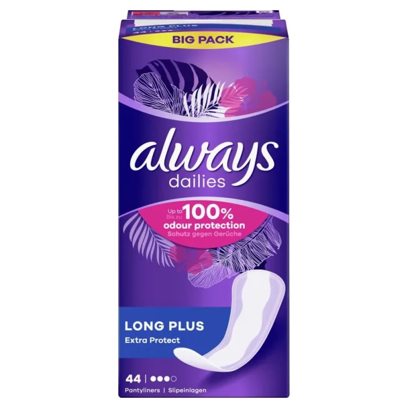 Always Dailies Extra Protect, tampoane sanitare, Long Plus, 44 buc — preț și oferte