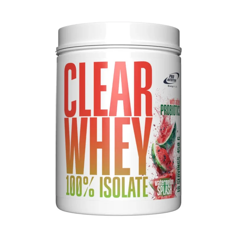 Bautura instant pe baza de izolat proteic din zer cu adaos de probiotice Clear Whey, 450 g, Watermelon, Pro Nutrition — preț și oferte