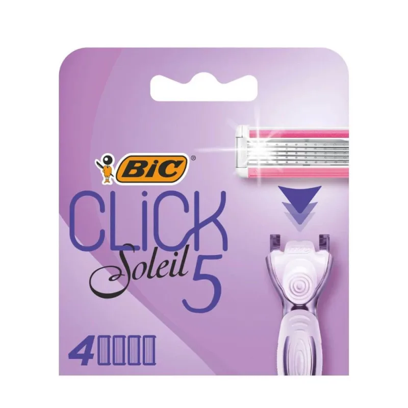 Rezerve aparat de ras pentru femei, cu 5 lame Click Soleil, 4 buc, BIC — preț și oferte