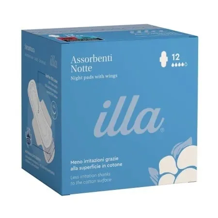 Absorbante noapte bumbac, 4 picaturi, Illa, 12 buc Origomedical — preț și oferte
