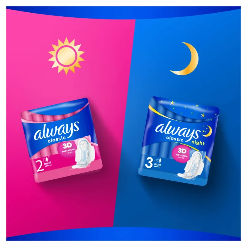 Always Classic, prosoape sanitare cu aripi, Maxi, 9 buc. — preț și oferte