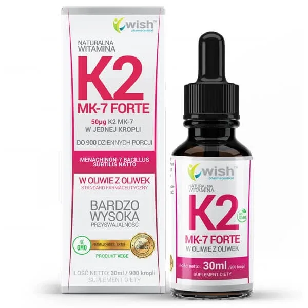 Wish K2 MK-7 Forte 50 μg, vitamina K, 30 ml — preț și oferte