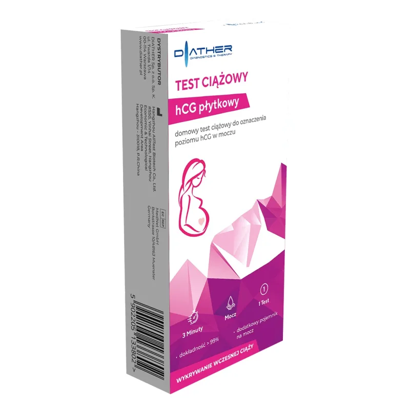Diather, test de sarcină hCG plachetar, sensibil 25 mIU/ml, 1 buc — preț și oferte