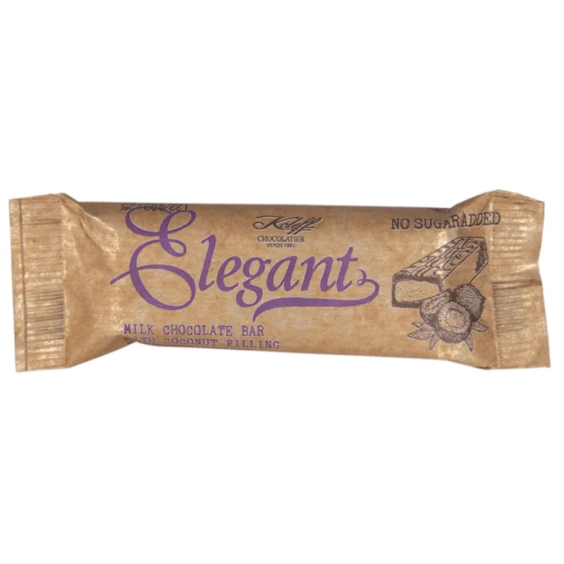 Baton de ciocolata cu lapte, fara zahar,cu crema din lapte de cocos, 30 g, Elegant — preț și oferte