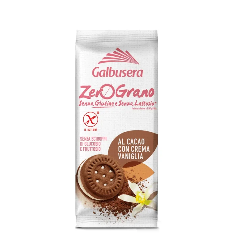 Biscuiti de cacao cu crema de vanilie, 40 g, Galbusera — preț și oferte