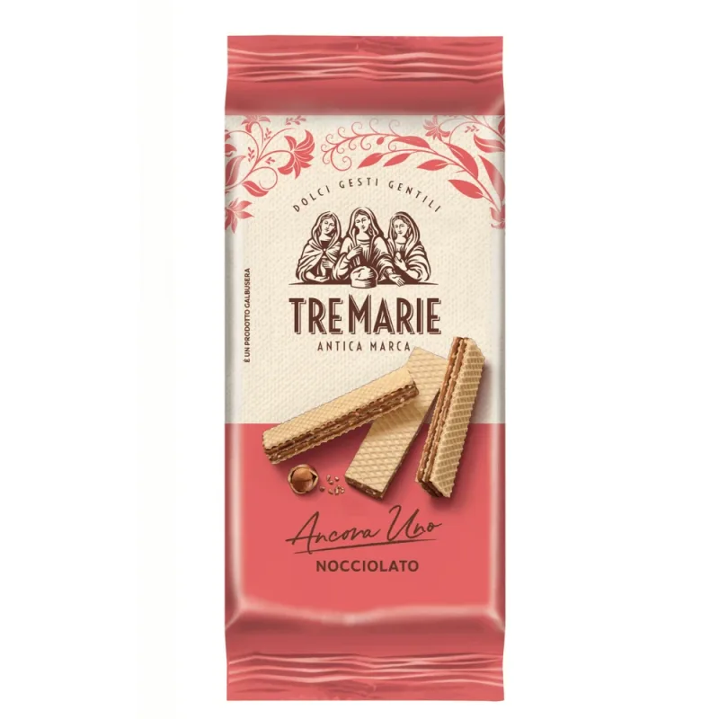 Napolitane cu crema de alune si bucati de alune, 36 g, Tre Marie — preț și oferte