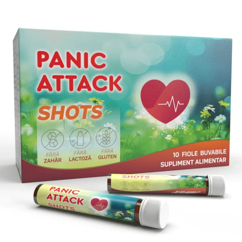 Panic Attack Shots, 10 fiole buvabile, Justin Pharma — preț și oferte