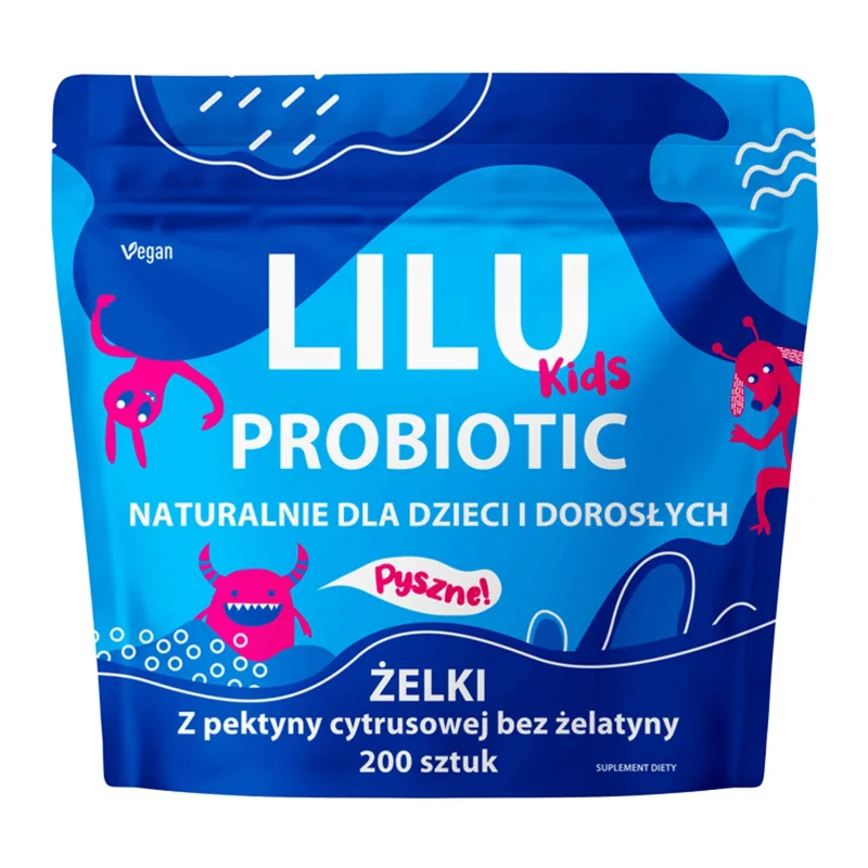 Lilu Kids Probiotic, jeleuri naturale pentru copii și adulți, aromă de mure, 200 de bucăți — preț și oferte