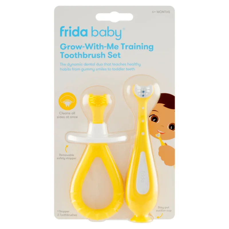 Frida Baby Grow With Me, set de periuțe de dinți pentru bebeluși, începând de la 6 luni — preț și oferte