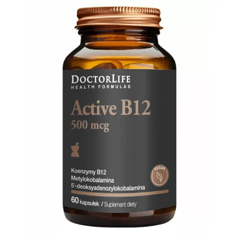 Doctor Life, Active B12, vitamina B12 500 mcg, Metilcobalamină, 60 capsule — preț și oferte