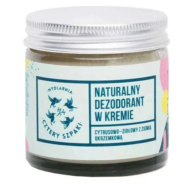 Cztery Szpaki, Deodorant natural în cremă cu pământ de diatomee, citrice-herbacee, 60 ml — preț și oferte