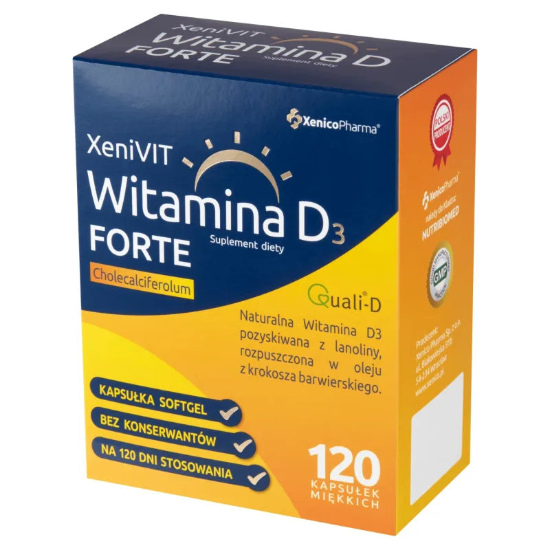 XeniVit Vitamina D3 4000 UI Forte, 120 capsule Xenico Pharma — preț și oferte