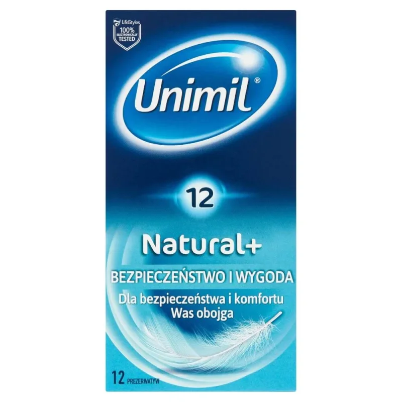 Unimil Natural+, prezervative clasice, 12 bucăți — preț și oferte