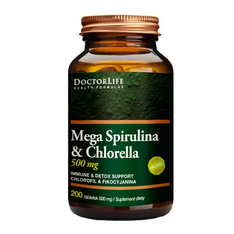 Doctor Life Mega Spirulina &amp; Chlorella, 200 comprimate — preț și oferte