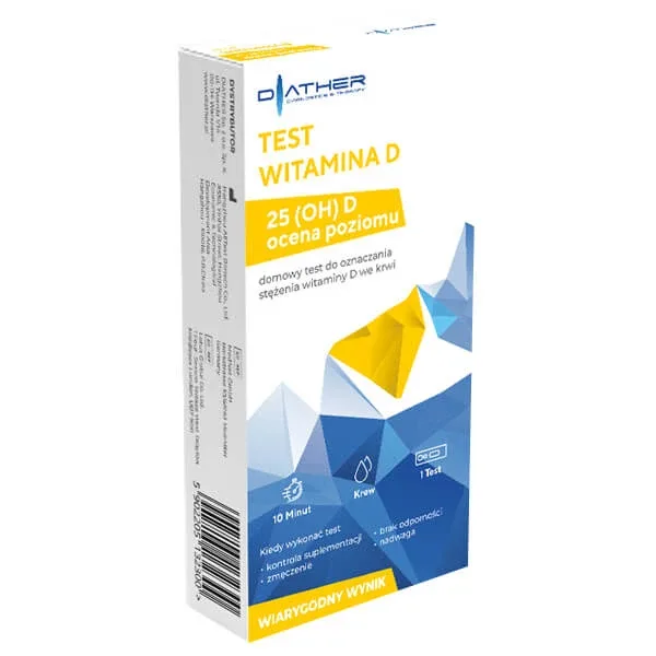 Diather Test vitamina D, test la domiciliu pentru determinarea concentrației de vitamina D în sânge, 1 buc — preț și oferte