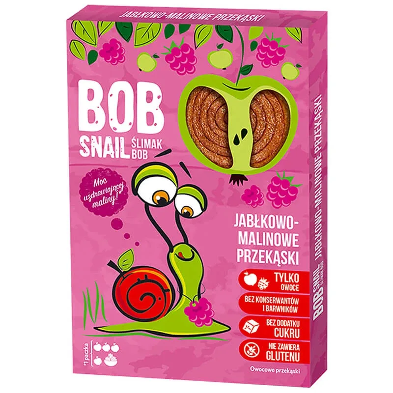 Bob Snail Roll Gustări cu fructe, măr, zmeură, 60 g — preț și oferte