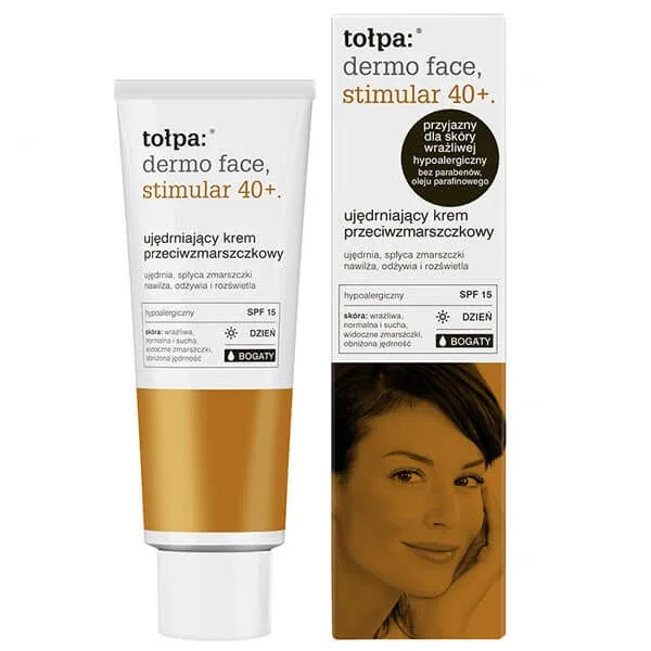 Tolpa Dermo Face, Stimular 40+, cremă de zi fermizantă și antirid, SPF 15, bogată, 40 ml — preț și oferte