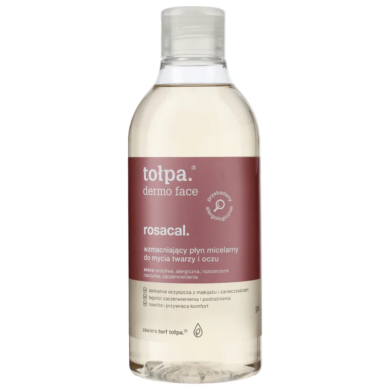Tolpa Dermo Face Rosacal, Detergent micelar delicat pentru față și ochi, 400 ml — preț și oferte