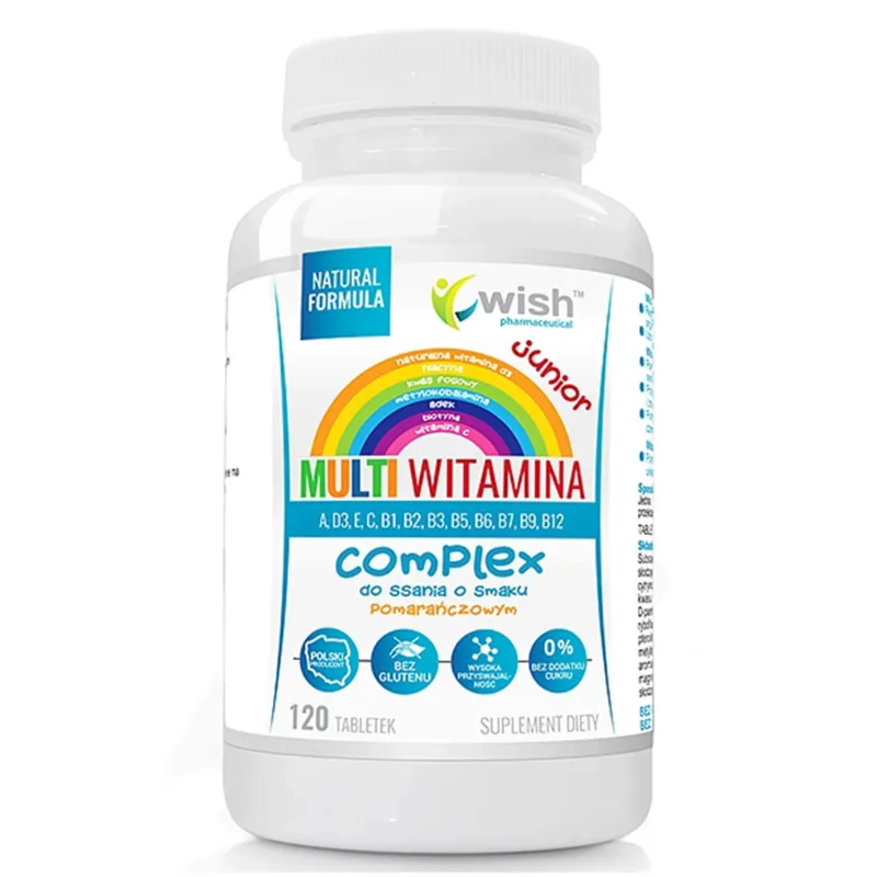 Wish Multivitamin Complex Junior, aromă de portocale, 120 pastile — preț și oferte