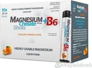 MAGNESIUM Chelat + B6 portocaliu SALUTEM 1×10 buc, supliment alimentar