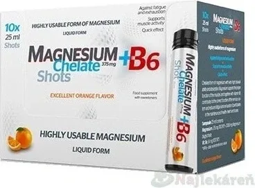 MAGNESIUM Chelat + B6 portocaliu SALUTEM 1×10 buc, supliment alimentar — preț și oferte