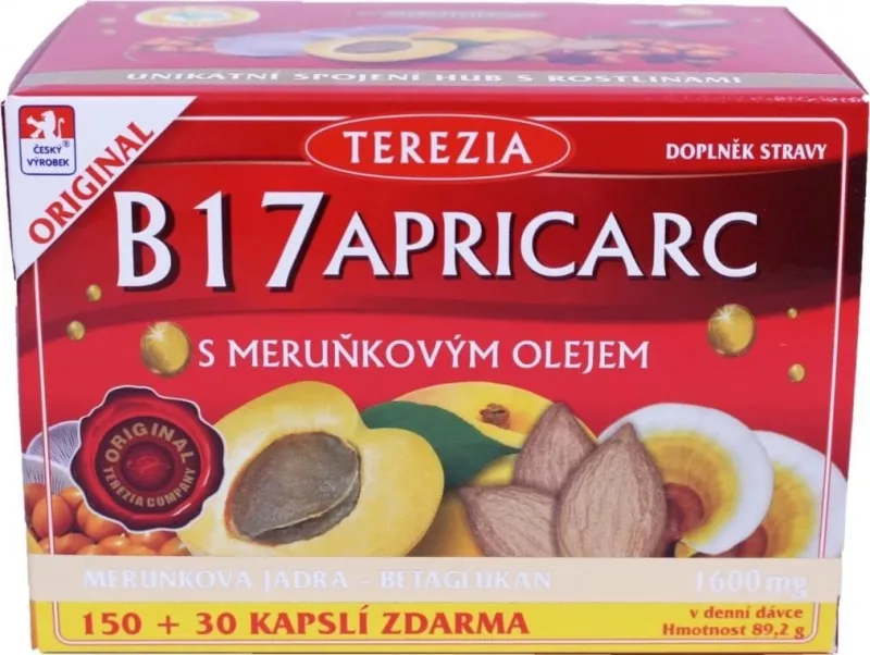 TEREZIA B17 APRICARC cu ulei de caise 1×180 cps, supliment alimentar — preț și oferte
