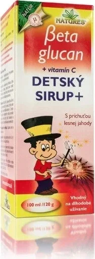 NATURES BETA GLUCAN CHILDREN'S SIRUP+ 1×100 ml, aromă de căpșuni sălbatice