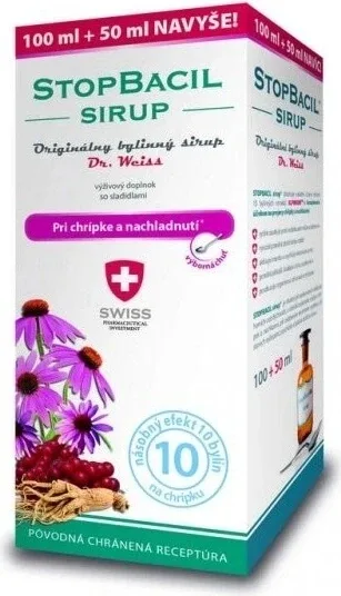 STOPBACIL Sirop medical Dr. Weiss 1×150 ml, sirop de tuse — preț și oferte