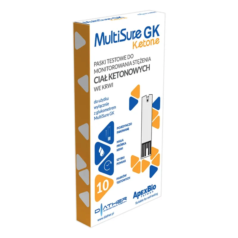 MultiSure GK Ketone, benzi de testare pentru monitorizarea concentrației de corpuri cetonice în sânge, 10 unități — preț și oferte
