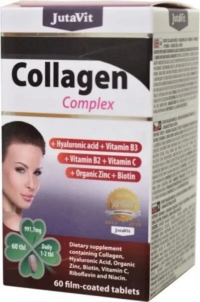JutaVit Colagen complex tbl (+ acid hialuronic, vitamine B3, B2, C + zinc organic și biotină) 1x60 buc — preț și oferte