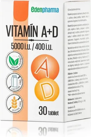 EDENPharma VITAMINA A + D3 (5000 U.I./400 U.I.) 1×30 tbl, supliment alimentar