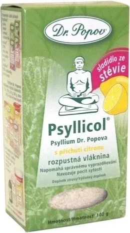 DR. POPOV PSYLLICOL CITRON 1×100 g, fibre solubile — preț și oferte