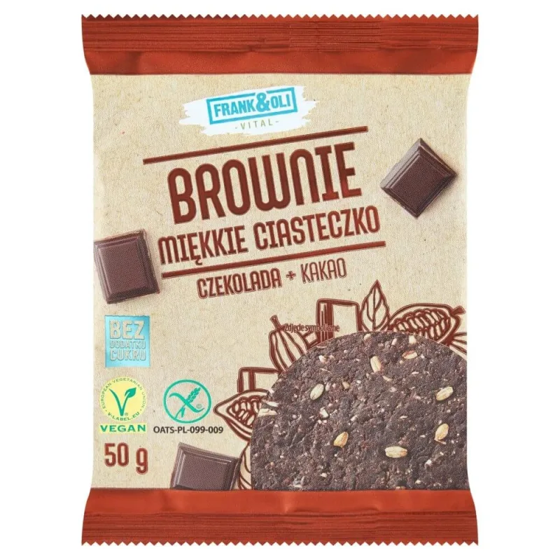 Frank&amp;Oli Brownie, fursec moale, ciocolată + cacao, 50 g Frank&Oli — preț și oferte