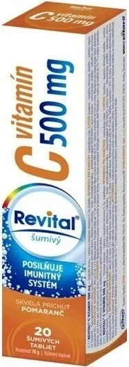 Revital vitamina C 500 mg efervescent 1×20 tbl, aromă de portocale — preț și oferte