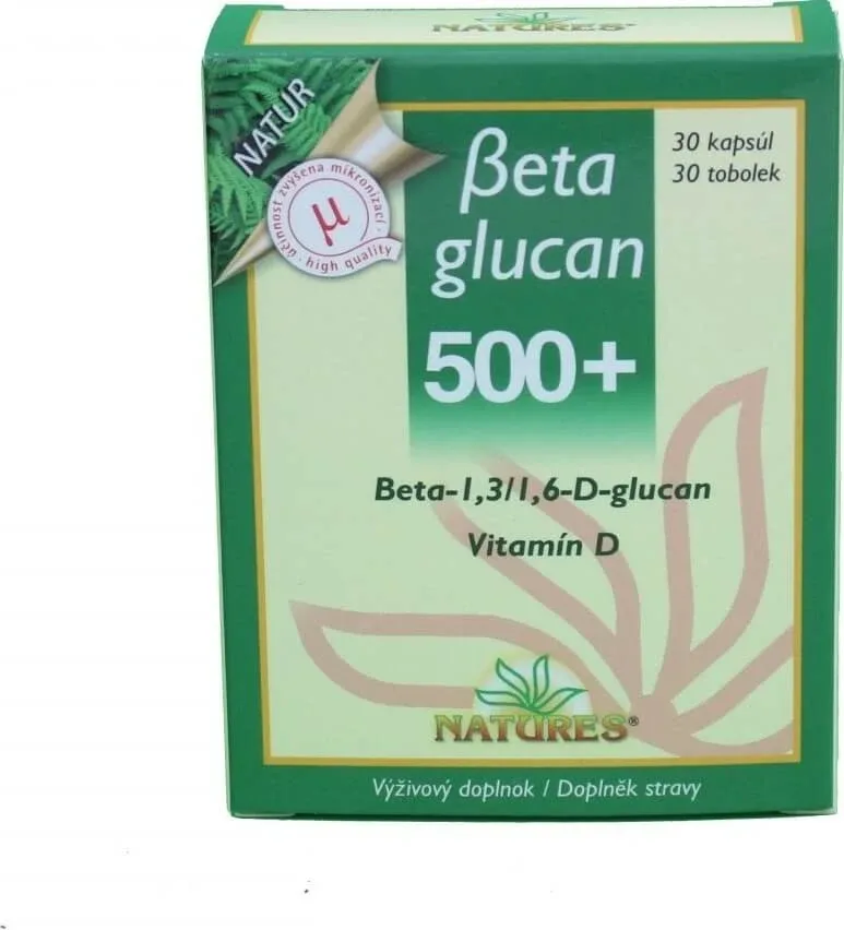 NATURES Betaglucan 500+ 1×30 capsule, supliment alimentar — preț și oferte