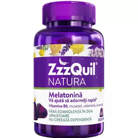 Melatonina, 60 jeleuri, ZzzQuil Natura — preț și oferte