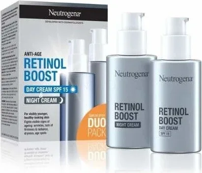 NEUTROGENA® Retinol Boost DUOPack cremă de zi antiage SPF15 + cremă de noapte 2x50ml 2×50ml, cremă antiage — preț și oferte