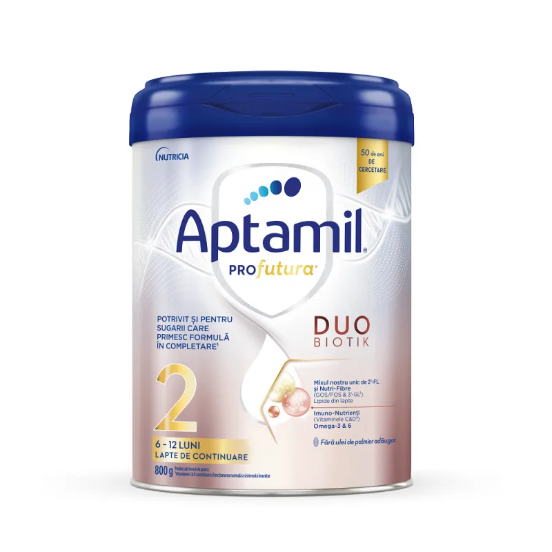 Lapte praf ProFutura 2 Duo Biotik, 6 - 12 luni, 800 g, Aptamil NUTRICIA — preț și oferte