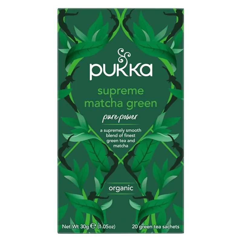Pukka Supreme Matcha Green Organic, ceai verde cu Matcha, 1,5 g x 20 pliculețe — preț și oferte