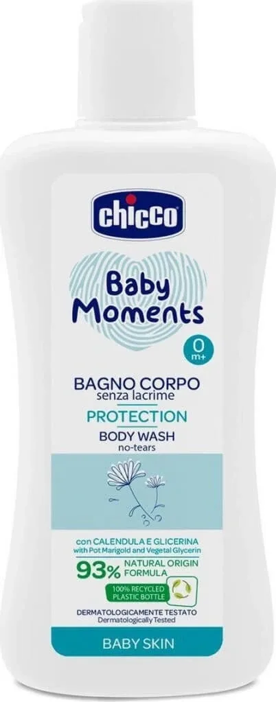CHICCO Baby Body Shampoo BABY MOMENTS PROTECTION 1×200 ml, curăță delicat pielea bebelușului — preț și oferte