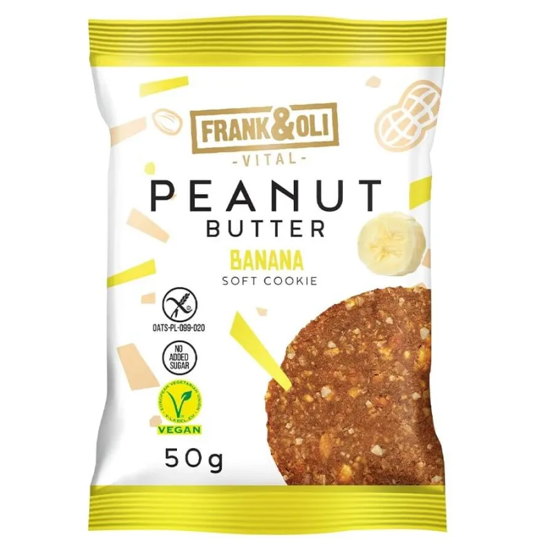 Frank&amp;Oli Biscuiți moi cu unt de arahide, banane, 50 g Frank&Oli — preț și oferte