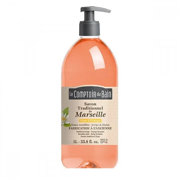 Sapun traditional de Marsilia cu parfum de Floare de Portocal, 1000 ml, Le Comptoir du Bain — preț și oferte