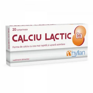 Calciu Lactic, 20 tablete – Hyllan