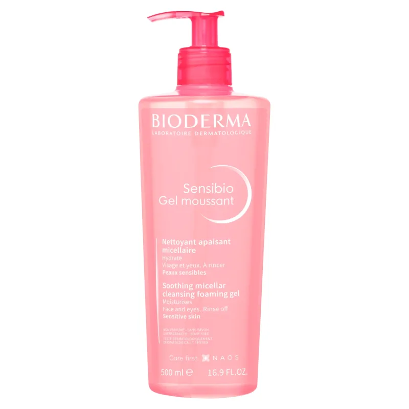 Gel micelar Bioderma Sensibio Gel Moussant, piele sensibilă și hipersensibilă, 500 ml, Naos — preț și oferte