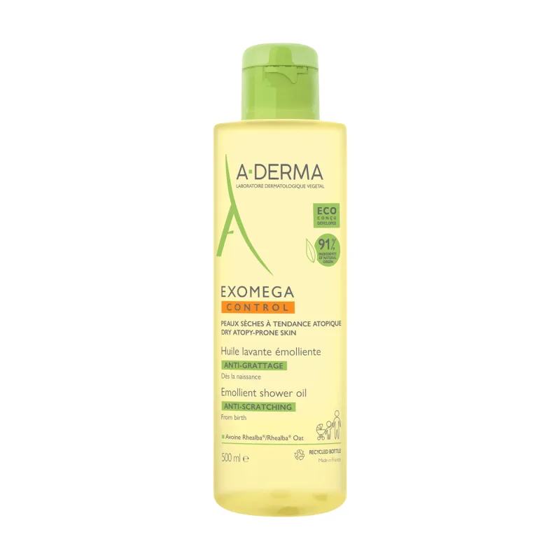 A-Derma Exomega Control, ulei de duș emolient, piele uscată cu tendință de atopie, de la naștere, 500 ml — preț și oferte