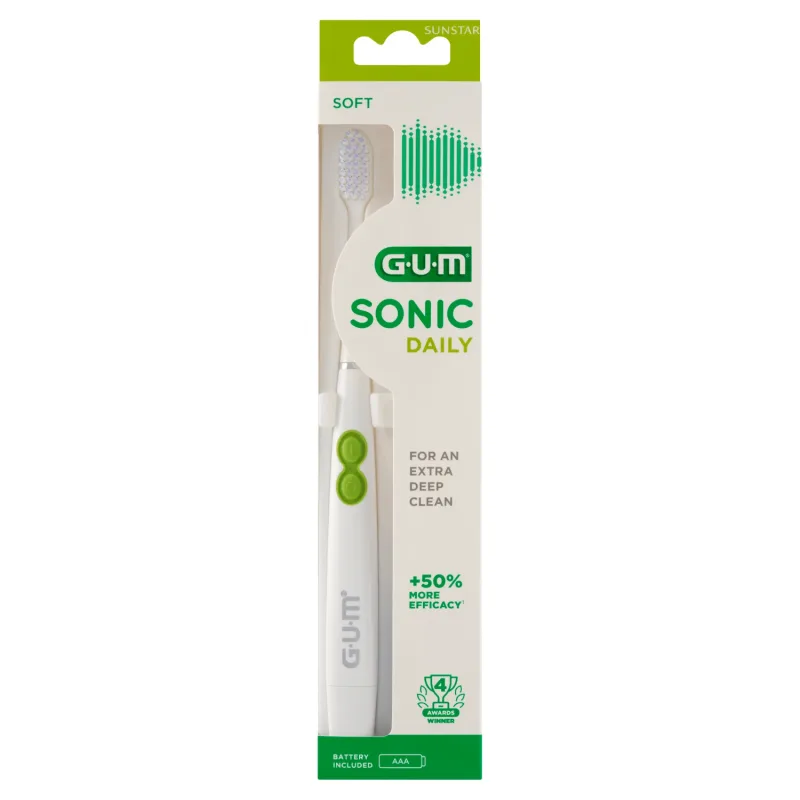 Sunstar Gum Sonic Daily, periuță de dinți sonică, albă, 1 buc — preț și oferte